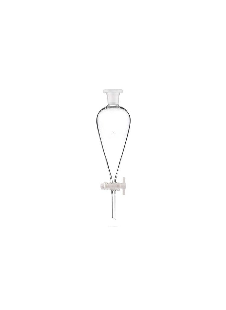 Atlasware RAWAL'S Borosilicate Glass Heavy Wall Conical Separating Funnel with Joints and PTFE Stopcock (1000ML Capacity) (1000 ML Capacity)  - Image 1