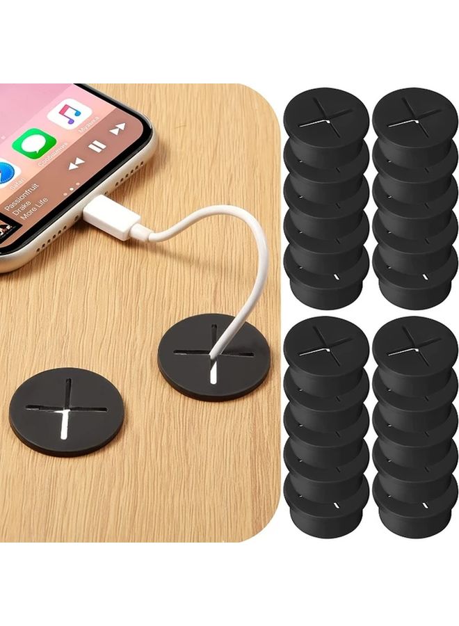 10pcs White Heavy Duty Desk Grommets Cable Organizer Cross Design Office Home - Image 5