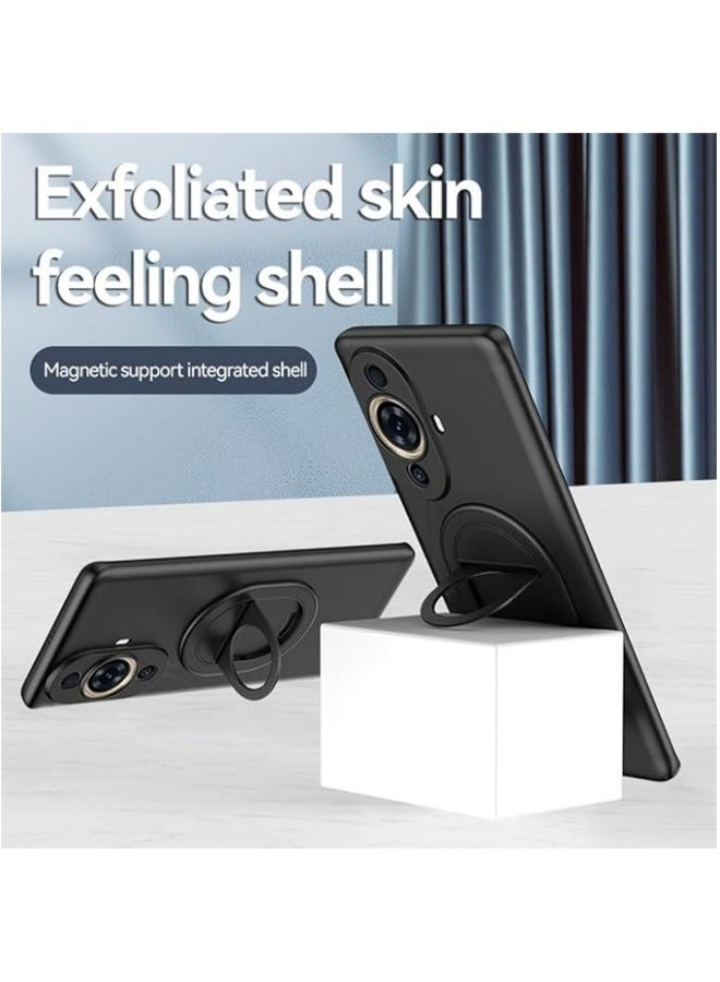 General Slim Case Compatible with Huawei Nova 11 Pro with Ring Holder [Support Wireless Charging] Hard PC Matte Back Cover Magnetic Stand Kickstand Case for Nova 11 Pro  - Image 3