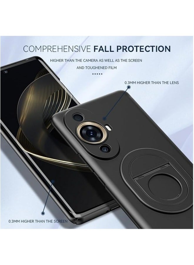 General Slim Case Compatible with Huawei Nova 11 Pro with Ring Holder [Support Wireless Charging] Hard PC Matte Back Cover Magnetic Stand Kickstand Case for Nova 11 Pro  - Image 4