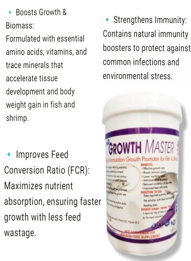 معزز نمو الأسماك WD DE TOX Growth Master | مكمل بروتين الروبيان الجاف لجميع مراحل حياة أسماك الزينة | يعزز المناعة، يحسن الهضم، ويقلل من معدل النفوق - Image 5