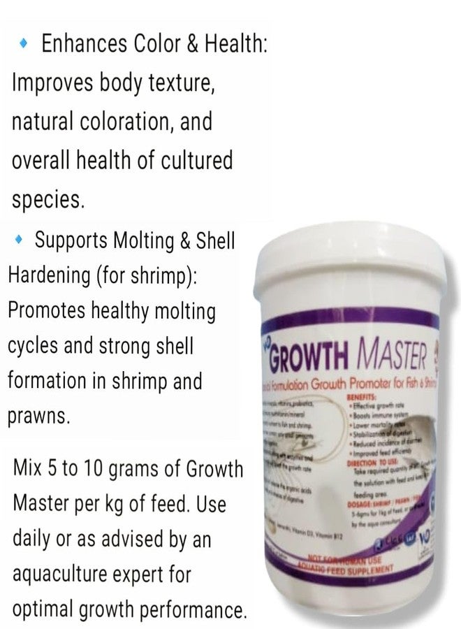 معزز نمو الأسماك WD DE TOX Growth Master | مكمل بروتين الروبيان الجاف لجميع مراحل حياة أسماك الزينة | يعزز المناعة، يحسن الهضم، ويقلل من معدل النفوق - Image 4