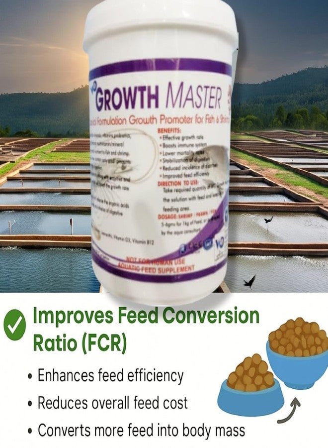 معزز نمو الأسماك WD DE TOX Growth Master | مكمل بروتين الروبيان الجاف لجميع مراحل حياة أسماك الزينة | يعزز المناعة، يحسن الهضم، ويقلل من معدل النفوق - Image 2