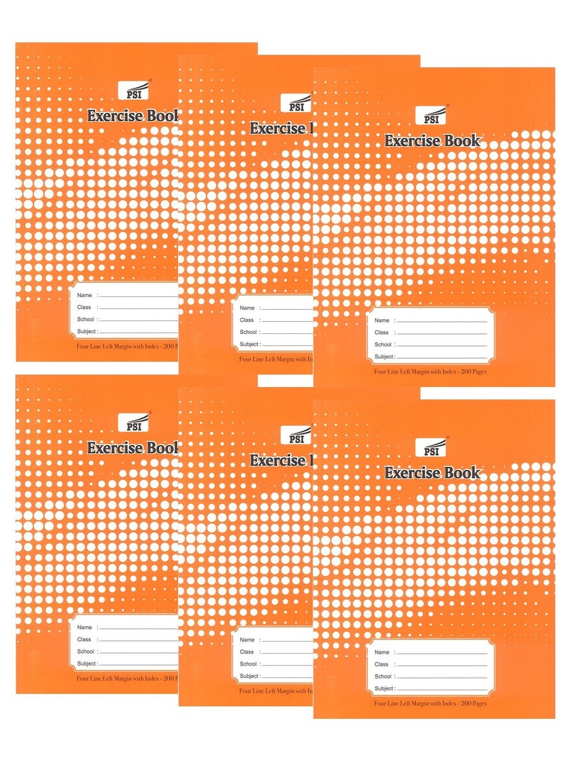 6-Piece Exercise Note Book Four Lined 200 Pages