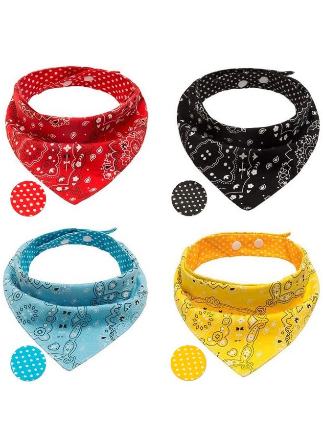 PAWCHIE Dog Bandanas Small Reversible Styles Pet Triangle Scarf Bibs  Adjustable With Two Snaps  Kerchief Set Accessories For Dogs, Puppy, Cats Red  - Image 1