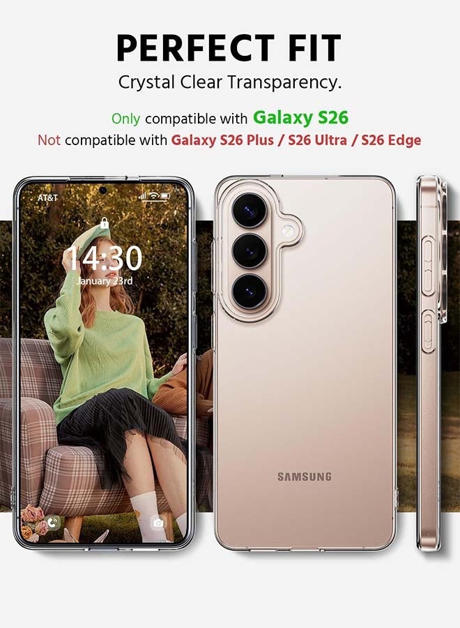 Samsung Galaxy S26 Case, Soft TPU Material, [Wireless Charging Compatible][Screen and Camera Protection][Light Slim] Drop Protection Cover for Samsung Galaxy S26 6.3 inch, Transparency - Image 2