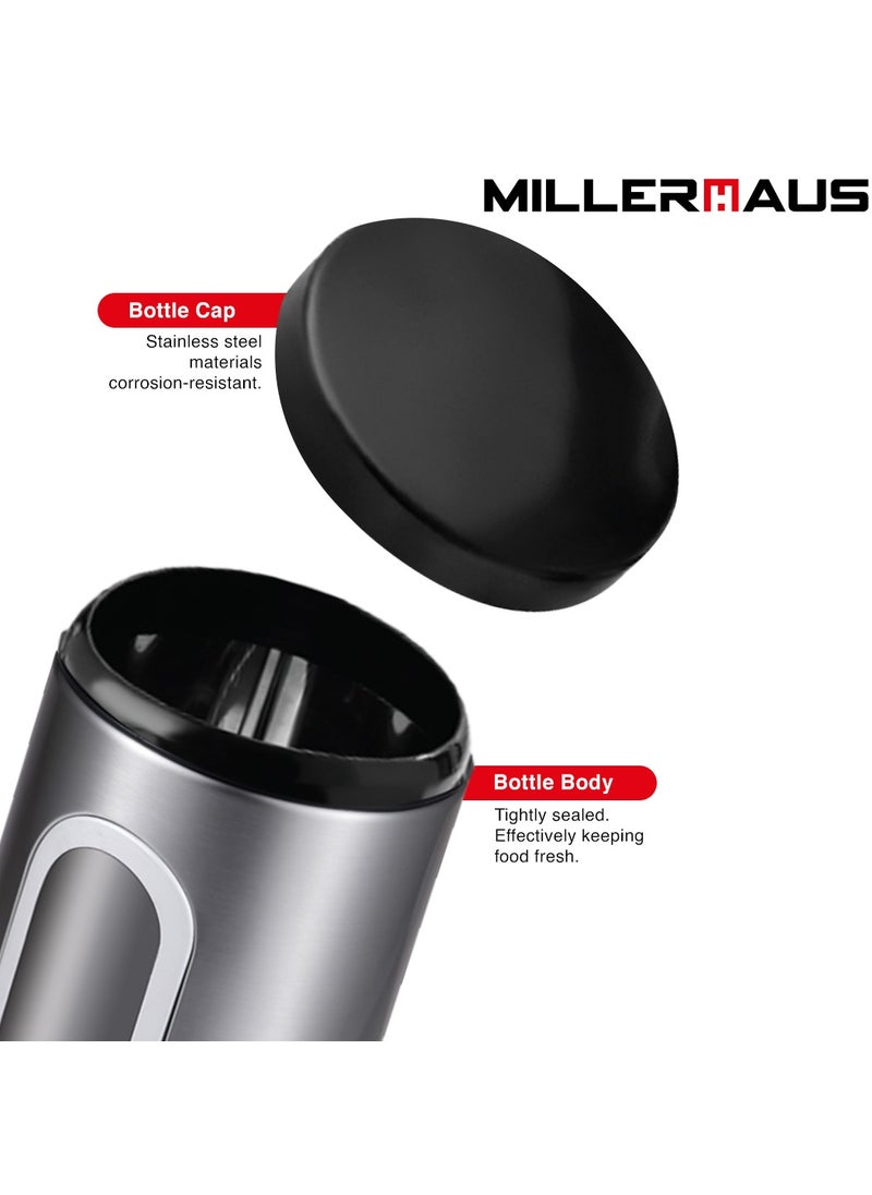 MILLERHAUS Millerhaus Canister Ø9.5X15.4Cm S/S, Keeps contents fresher for longer - flavour-seal 'click' lid. Stainless steel  - Image 5