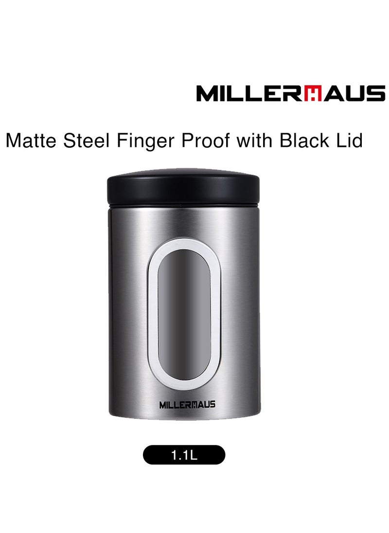 MILLERHAUS Millerhaus Canister Ø9.5X15.4Cm S/S, Keeps contents fresher for longer - flavour-seal 'click' lid. Stainless steel  - Image 2