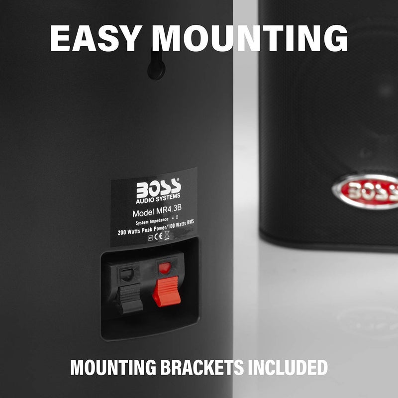 BOSS Audio Systems MR4.3B 200 Watt Per Pair, 4 Inch, Full Range, 3 Way Weatherproof Marine Speakers Sold in Pairs - Image 5