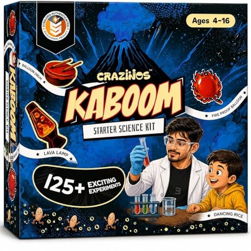 CRAZINOS Junior Science Kit for Educational Gift with 125+ Explosive School Chemistry Experiments | STEM Learning Toy Birthday Gift for Boys & Girls | Age 4-16 Years - Image 1