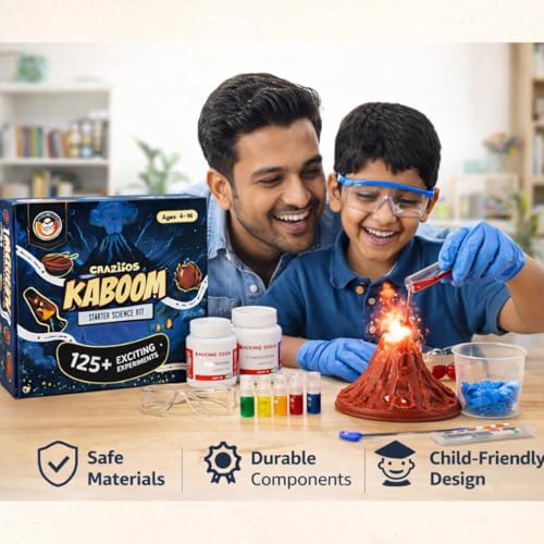 CRAZINOS Junior Science Kit for Educational Gift with 125+ Explosive School Chemistry Experiments | STEM Learning Toy Birthday Gift for Boys & Girls | Age 4-16 Years - Image 3