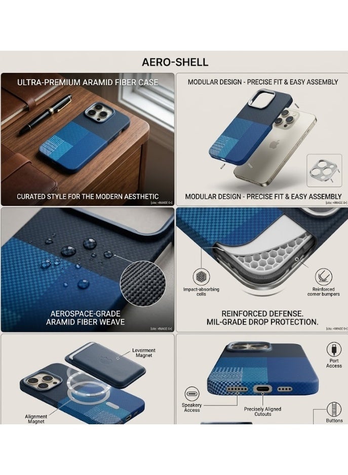 جراب iPhone 17 Pro Max بتصميم كيفلر، جراب Magsafe فائق النحافة من ألياف الكربون، غطاء حماية متين للغاية من ألياف الأراميد ذات الجودة العسكرية - Image 4