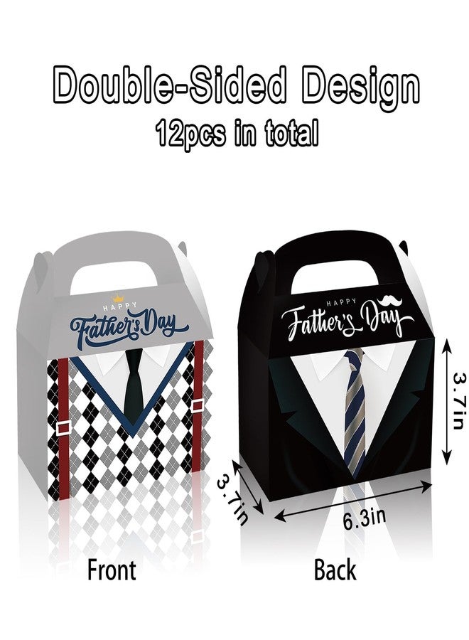 Blinket Father's Day Party Favor Gift Boxes, Father's Day Birthday Party Supplies Goody Bags Candy Gift Bags for Happy Fathers Day Party Supplies Decorations 12pcs - Image 2