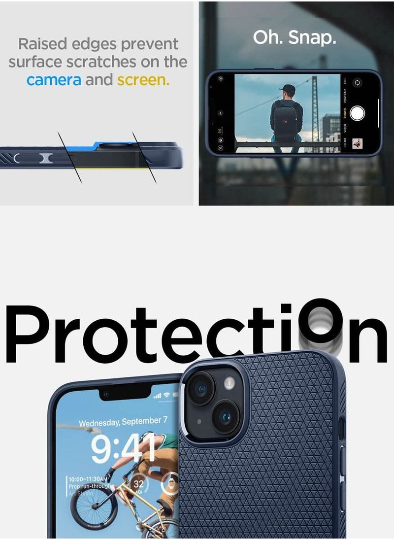 Spigen غطاء حماية Liquid Air لهاتف iPhone 14 Plus - أزرق داكن  - Image 5