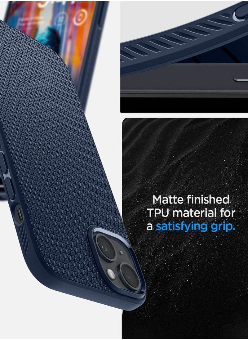 Spigen غطاء حماية Liquid Air لهاتف iPhone 14 Plus - أزرق داكن  - Image 4