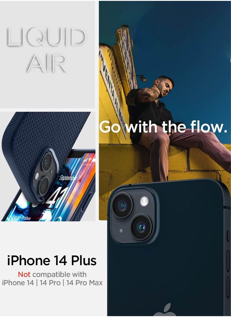 Spigen غطاء حماية Liquid Air لهاتف iPhone 14 Plus - أزرق داكن  - Image 2
