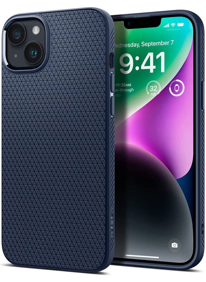 Spigen غطاء حماية Liquid Air لهاتف iPhone 14 Plus - أزرق داكن  - Image 1