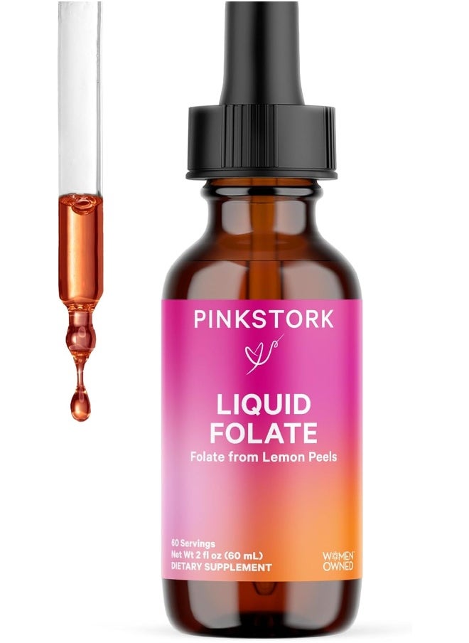 Pink Stork , Folate, Liquid Folate, 2 Fl Oz (60 Ml)  - Image 1