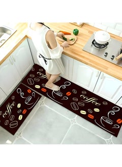 Generic Set Of 2 Non-Slip Kitchen Rugs, Washable And Easy To Maintain, Comfortable And Dust-Proof, Perfect For Your Kitchen, Featuring Removable Sliding Design For Convenience And Style  - Image 1