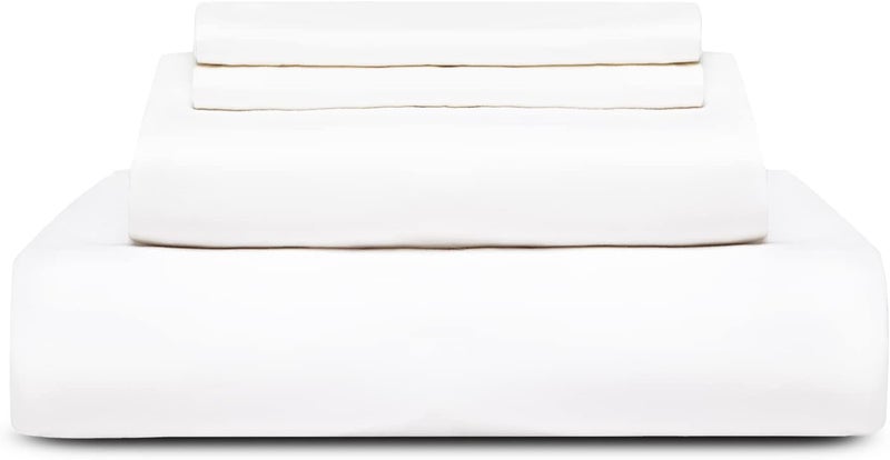 RISHAHOME 3 Piece Deep Pocketed Fitted Bedsheet Set Twin Size|White Colour |1 Fittedsheet - 120x200+20 cm, 2 Pillowcases - 50x75 cm|Non allergic Microfiber for year-around use. - Image 3