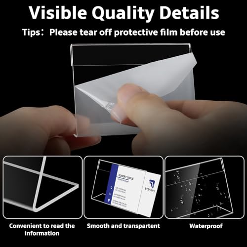 Daletu 30 PCS Small Acrylic Sign Holder 3.5" x 2", Mini Acrylic Food Sign Labels for Party Buffet, Retail Price Display Holder, Clear Plastic Table Counter Top Stand for Place Cards, Name Card, Wedding Signs - Image 2