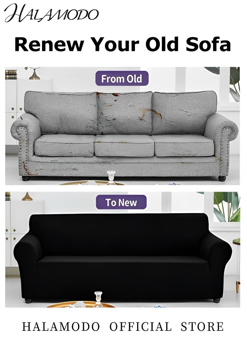 Halamodo Stretch 3 Seater Sofa Slipcovers Waterproof Couch Cover Non Slip Soft Couch Sofa Cover Washable Furniture Protector for Living Room Kids Pets - Image 4