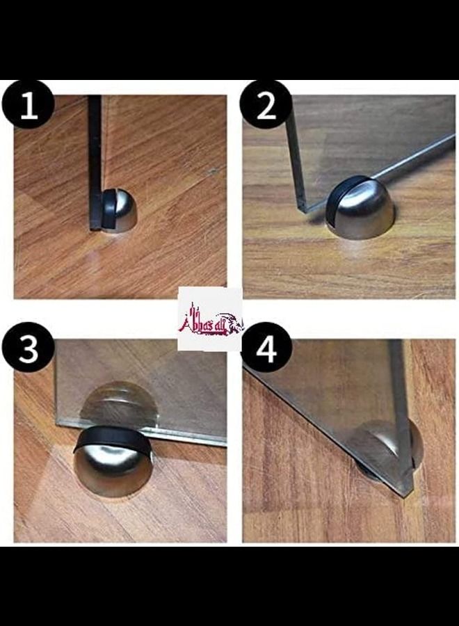 Stainless Stee Half Round Door Stopper with Rubber Bumper Door Retainer