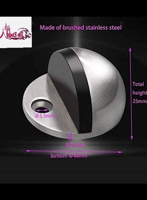 Stainless Stee Half Round Door Stopper with Rubber Bumper Door Retainer