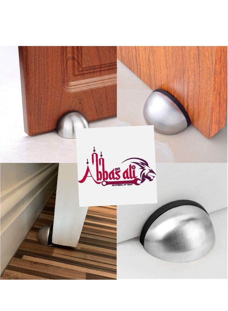 Stainless Stee Half Round Door Stopper with Rubber Bumper Door Retainer