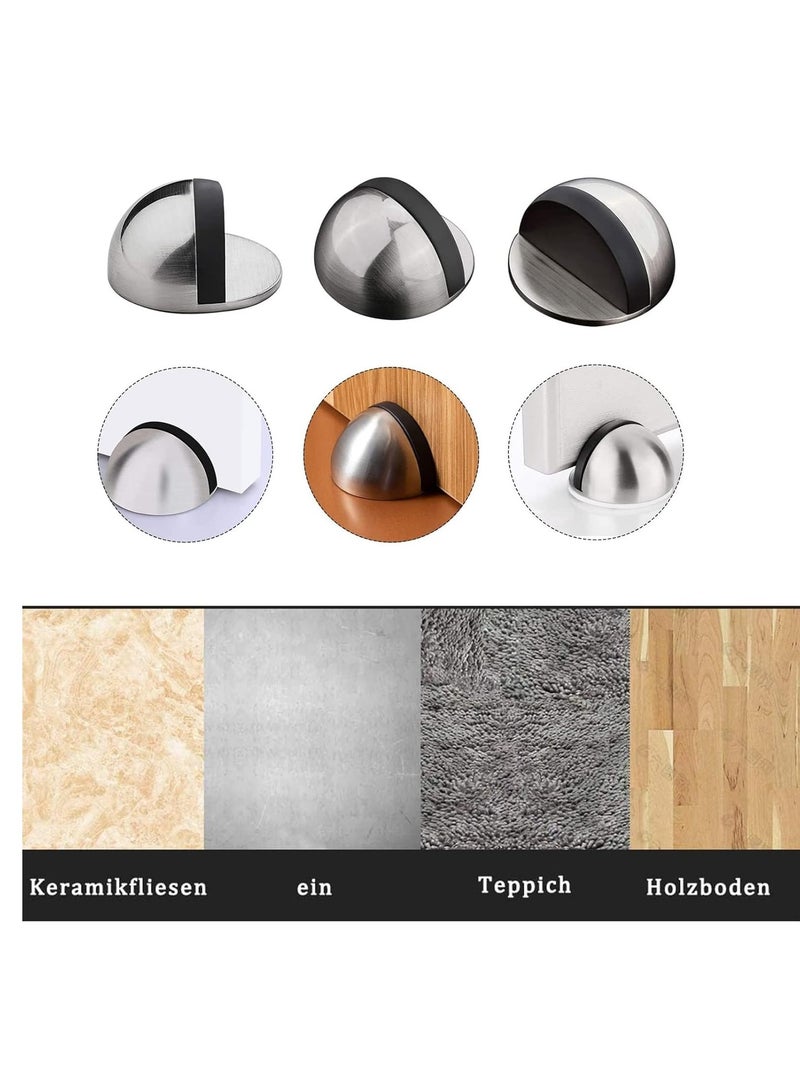 Stainless Stee Half Round Door Stopper with Rubber Bumper Door Retainer