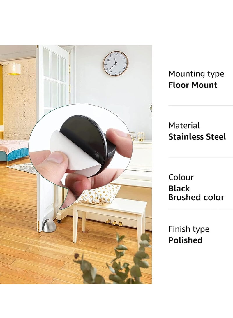 Stainless Stee Half Round Door Stopper with Rubber Bumper Door Retainer