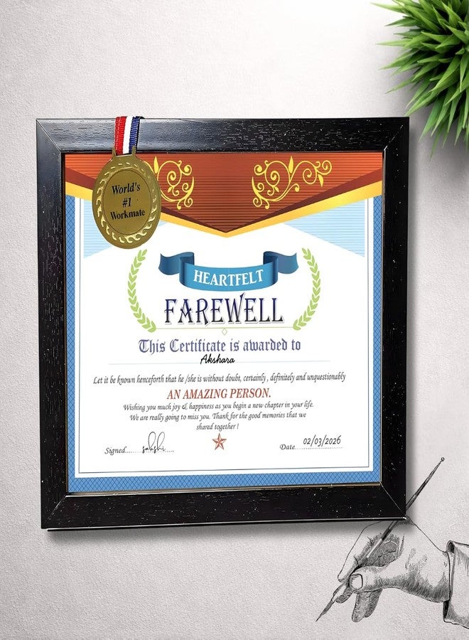 Northland Heartfelt Farewell Framed Certificate with Gold Medal - Unique Farewell Gift for Colleague Female Male, Coworker, Friend, Boss or Employee, Farewell Gifts | Goodbye Appreciation Gift | Best Farewell Gift - Image 1