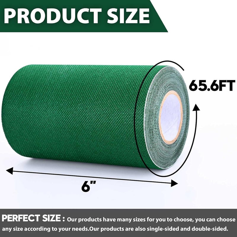 Inchoco Artificial Grass Seaming Turf Tape Self- Adhesive Single-Sided 6 Inch Width x 787 Inch Long Synthetic Seam Tape Jointing Fixing Fake Grass Carpets Connecting Green Lawn Mat Rug - Image 2