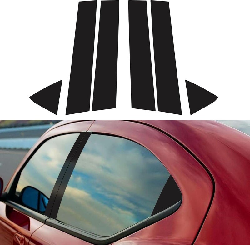 TOMALL Car Window Pillar Post Vinyl Stickers Compatible with Dodge Charger 2006-2010 Glossy Black Window Column Decals Overlay Wrap Trim Car Exterior Accessories Decoration (Glossy Black) - Image 1