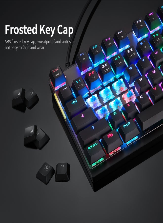 لوحة مفاتيح ميكانيكية MOTOSPEED CK82 87 مفتاحًا RGB للألعاب مع مفتاح OUTMU أحمر - Image 4