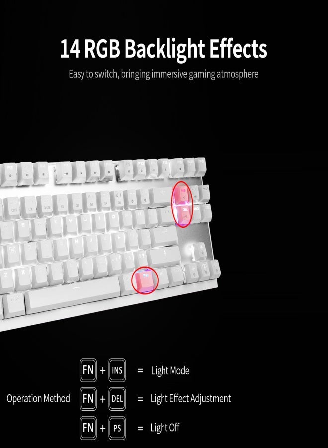 لوحة مفاتيح ميكانيكية MOTOSPEED CK82 87 مفتاحًا RGB للألعاب مع مفتاح OUTMU أحمر - Image 3