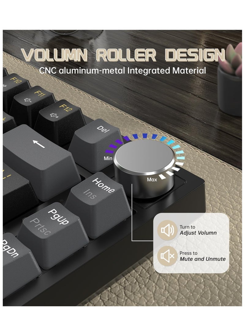 Attack Shark - ATTACK SHARK K85 Rapid Trigger Mechanical Keyboard, Magnetic Switch, LIGHTSYNC RGB Backlit, Cloud Driver, Wired Hot-swap TKL Gaming Keyboard with Knob Control for Win/Mac - StarBlack - Image 1