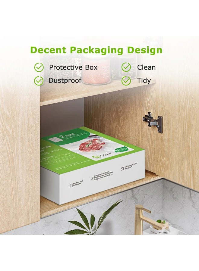 Bonsenkitchen Vacuum Sealer Bags Rolls, 8 in x 50 ft Rolls 2 pack Durable Food Sealer Bags, Commercial Grade, Heavy Duty, BPA Free, Seal a Meal, Great for Food Storage & Sous Vide Cooking, VB23 - Image 4