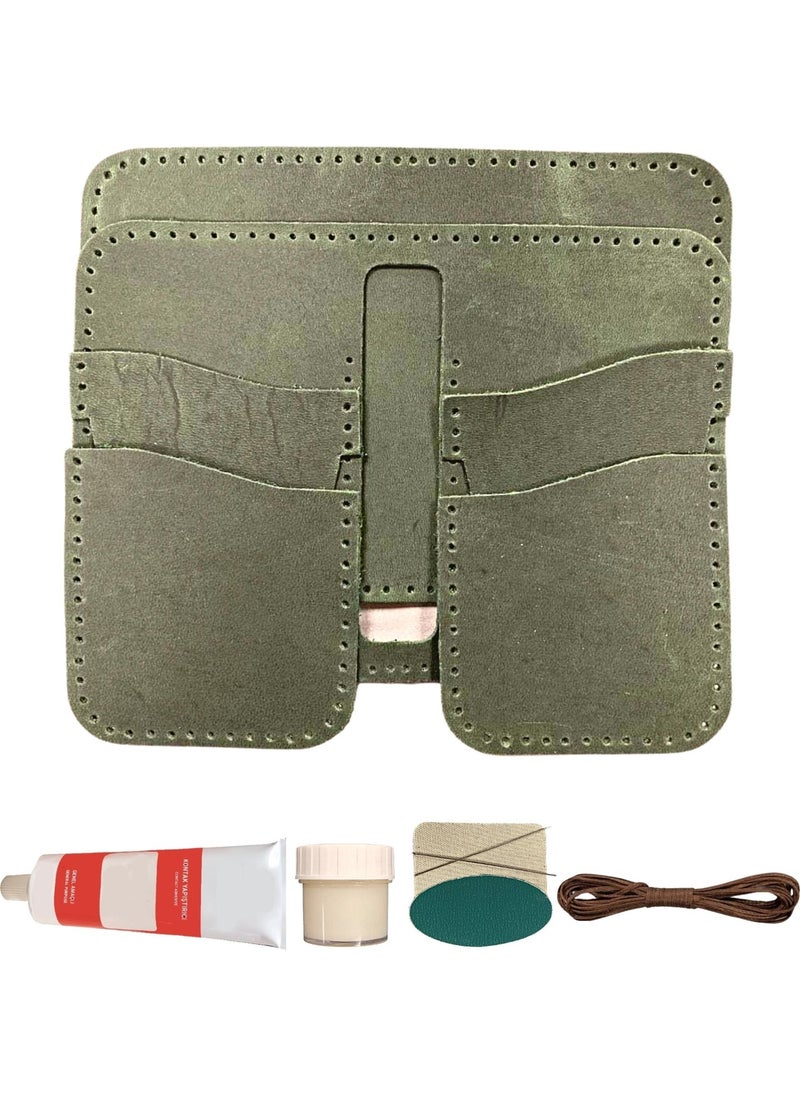 İpek Bazaar Ipek Bazaar DIY Leather Wallet Making Set Diy Handmade Women's Men's Wallet Card Holder Kit  - Image 1