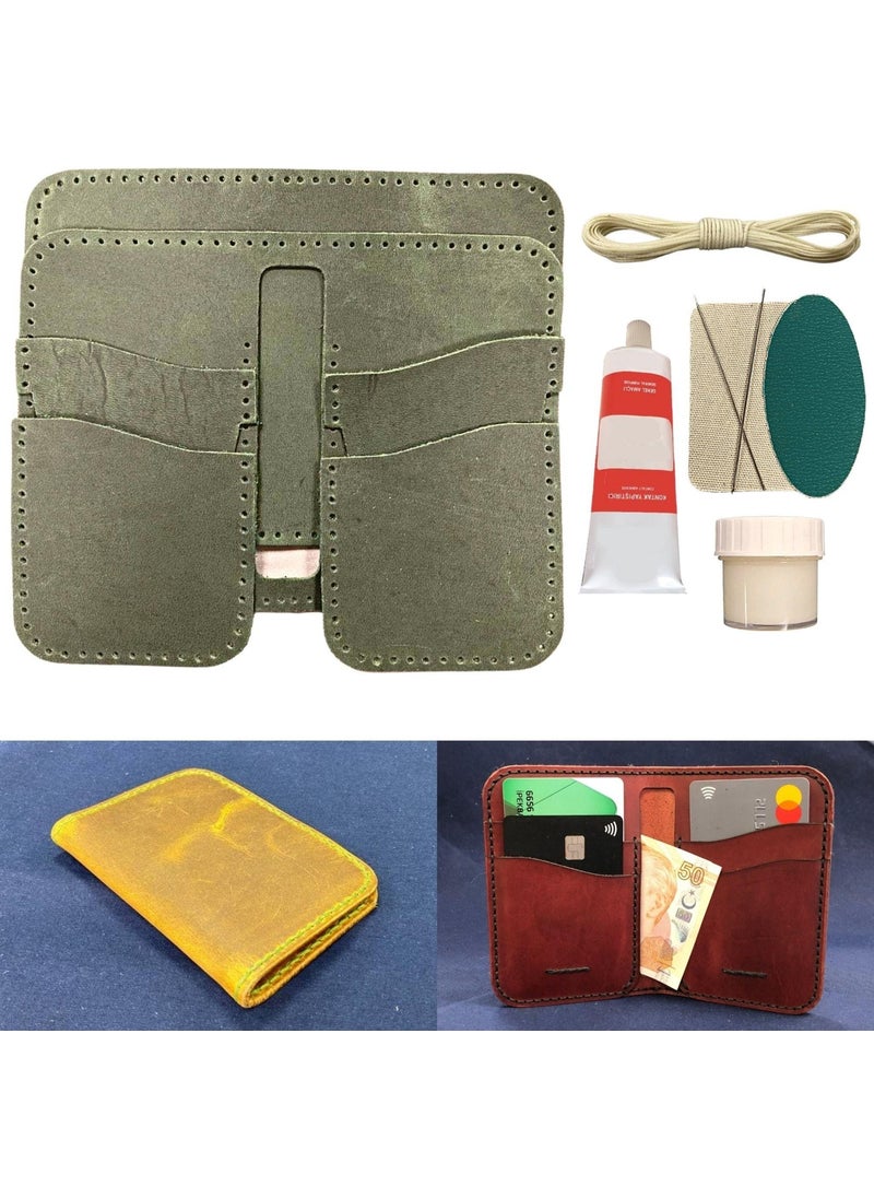 İpek Bazaar Ipek Bazaar DIY Leather Wallet Making Set Diy Handmade Women's Men's Wallet Card Holder Kit  - Image 2