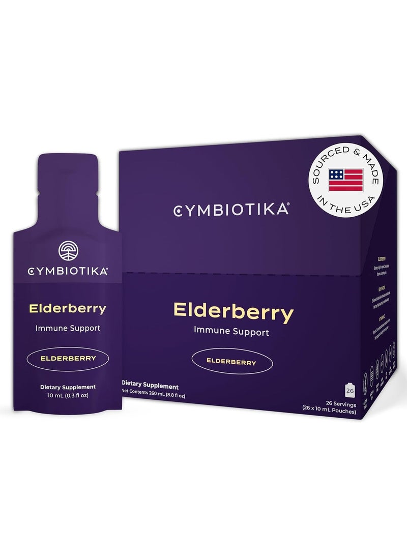 CYMBIOTIKA Liposomal Elderberry Boost Supplement for Immune Support - Organic Antiviral Supplement with Vitamin E, Echinacea & Antioxidants (26 Pouches) - Image 1