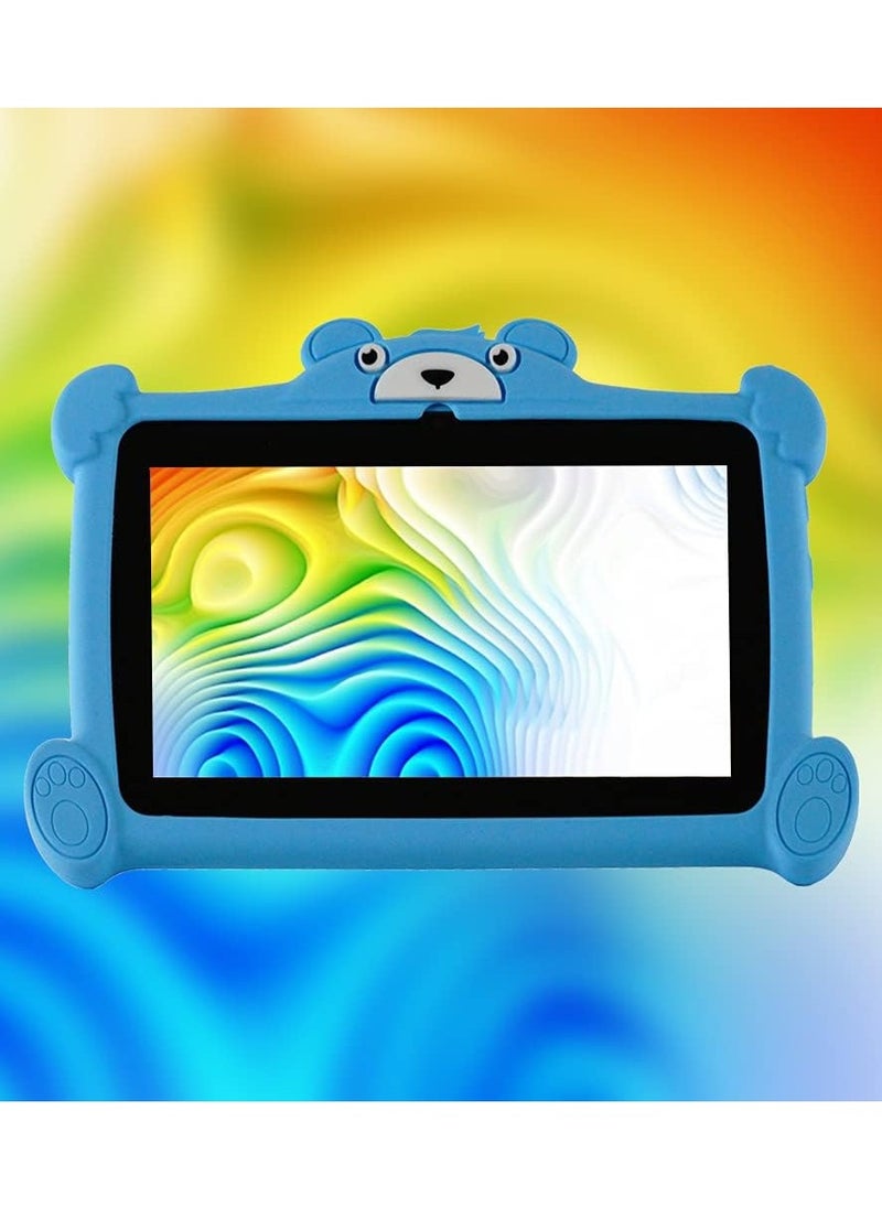 K96 tablet  7 inch Kids Tablet 8 RAM Storage space 256 communication WiFi Bluetooth Dual Camera Educational Games Parental Control Kids Software with Soft Silicone Case(Blue)