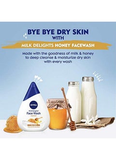 Nivea Women Face Wash For Dry Skin Milk Delights Honey 100 Ml  - Image 3