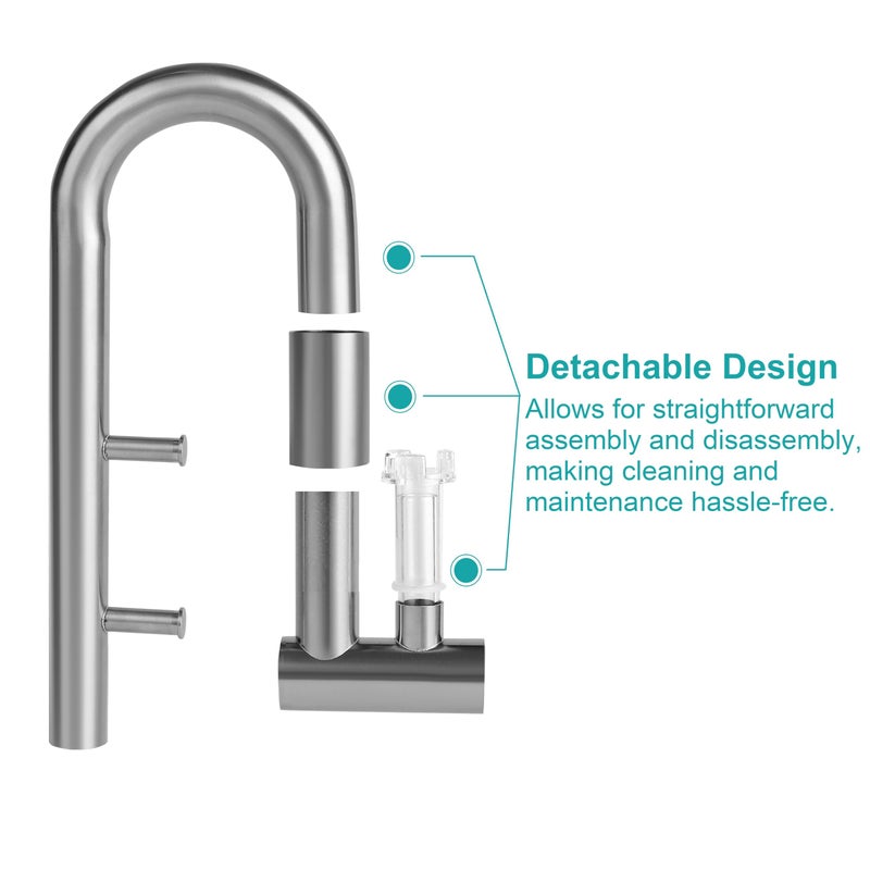 JARDLI Stainless Steel Lily Pipe Set â€“ Premium Inflow & Outflow with Detachable Skimmer â€“ Fish & Shrimp Safe, Easy Maintenance (17mm for 16/22mm (5/8'' i.d.) tubing) - Image 4