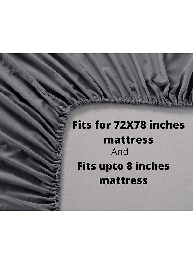 EVERLUSH - EVERLUSH Best Fitted with Elastic Platinum Printed Bedsheets with 2 Pillow Covers, Double King Size, 72" X 78" (Lotus, Cotton) - Image 1