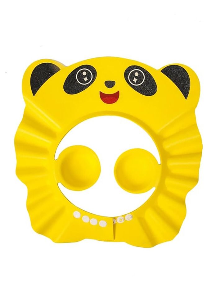 Adjustable Baby Bath Visor Infant Bathing Protection Cap Safe Shampoo Shower Hat with Ear Protection in Panda Theme - Image 1
