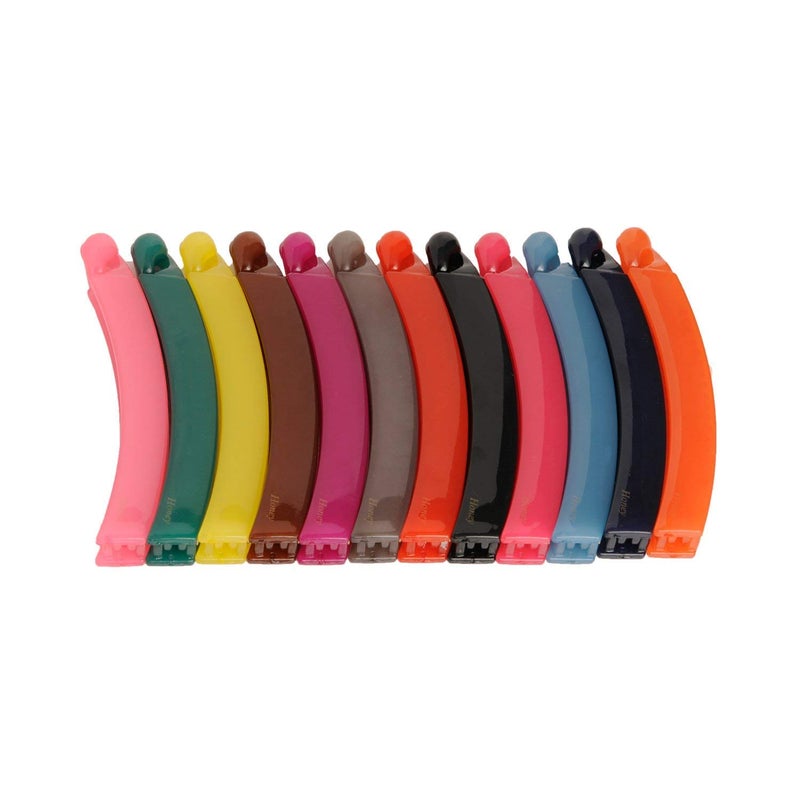 SMARTBUYER SMARTBUYER Multicolor Acrylic Banana Hair Claw Clip Tight Grip For Women Girls Pack Of 6 - Image 1