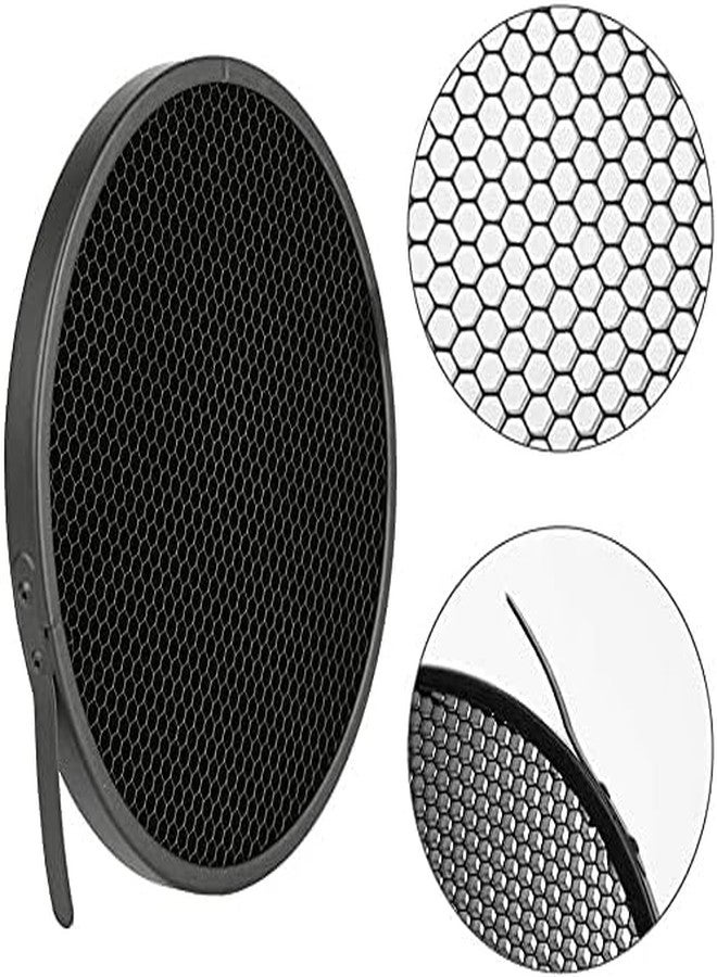 Heliora 7" Standard Reflector Lamp Shade Dish Diffuser with 60° Honeycomb Grid for Bowens Mount Studio Strobe Flash Light Speedlite (with Soft Cloth) - Image 4