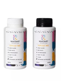 MAKEART makeart resin top coat - clear epoxy resin - 500 ml art resin kit (250 ml resin and 250 ml hardener)…  - Image 1