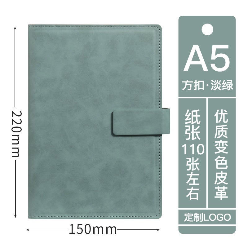 Thickened Notebook Custom Creative Buckle Soft Leather Diary Business A5 Notebook Custom Logo - Image 1